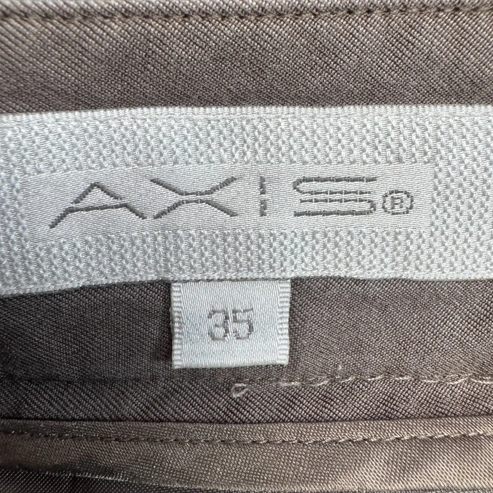 AXIS Silk Blend Pleated Trousers Mens 33Wx28.5L Brown Khaki Sony Pictures